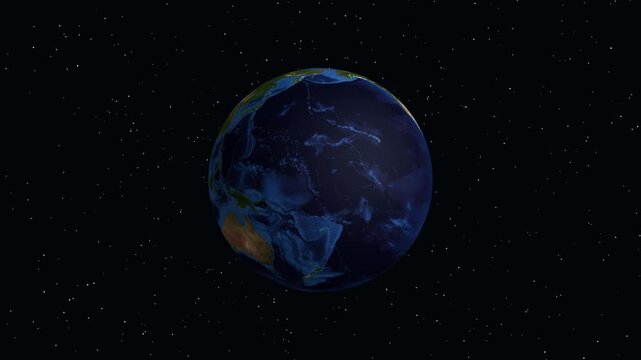 Satellite Zoom Animation from Space to Madaba Jordan with Location Data