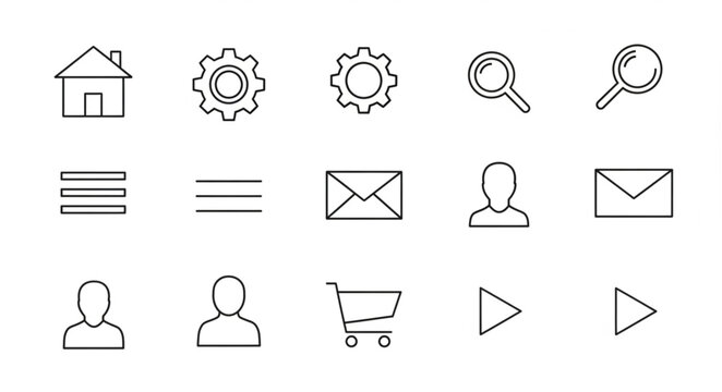 Collection of business and technology icons.