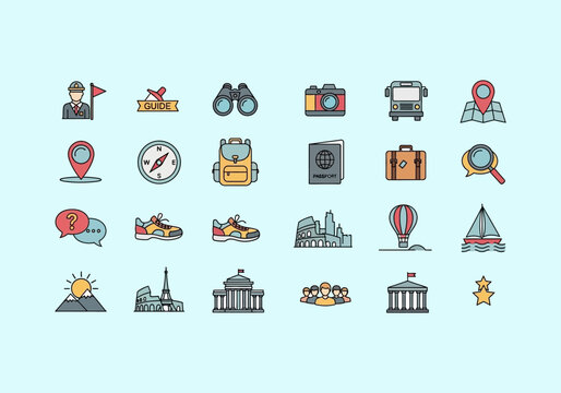 set of flat icons for web and mobile applications