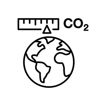 Carbon Footprint CO2 Emission Monitor Icon