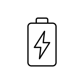 Electric Vehicle Battery Status Line Icon
