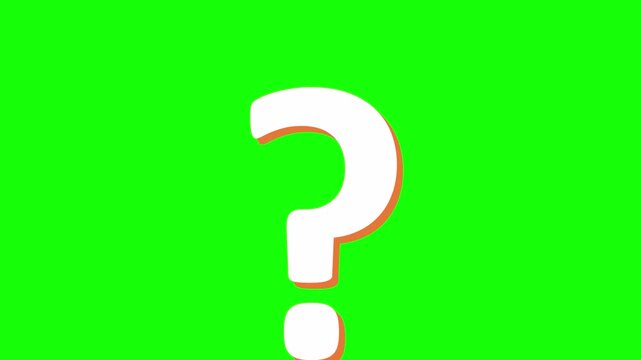 floating 3d question mark symbol animation on green screen background with minimal abstract motion design 