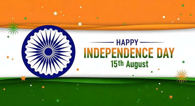 Celebrating india's independence day with ashok chakra and vibrant colors