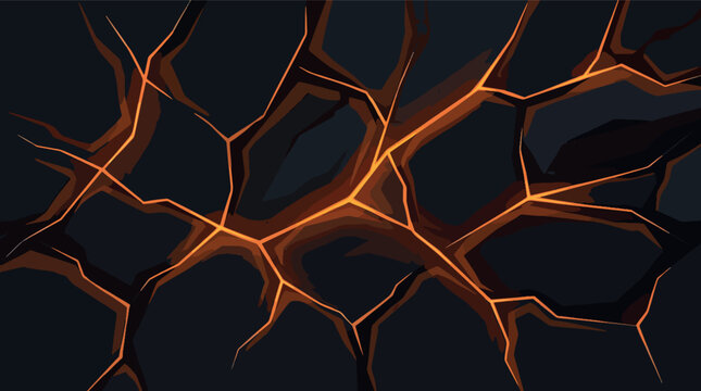 Dark textured surface resembling cracked volcanic rock or cooled lava flow with intricate fissures and rough basalt stone patterns for background design.