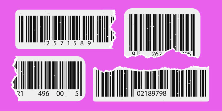 Label paper torn with ean barcode png for phone scan y2k. Sticker code grunge with old cut isbn for mobile product vintage. Vector graphic label with bar ean cardboard for barcode geometric price.