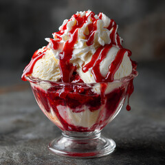 vanilla ice cream with berries © YAK XL
