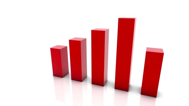 illustration growth statistic progress graph chart bar going up direction in video 3D backgrounds