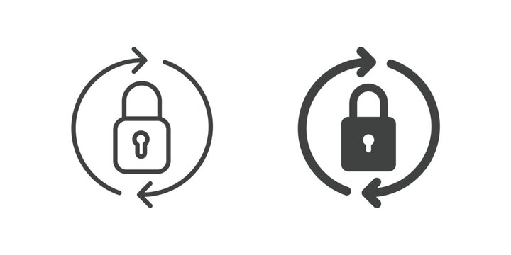 Password Reset icon. Line and glyph solid icon