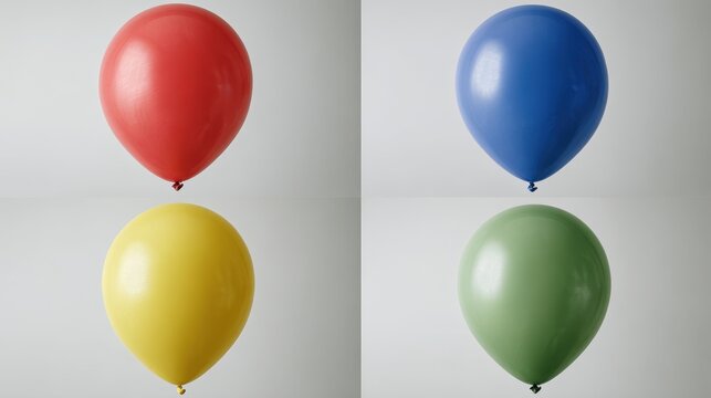 Colorful latex balloons arranged in a 2x2 grid with varying sizes