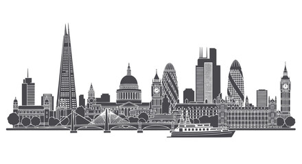 Fototapeta premium London city skyline with famous buildings.