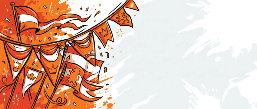 Celebration Pennants for Kings Day Event with Dynamic Layout