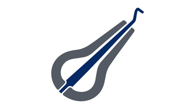 Classic mouth harp or jaw harp vector icon illustration. Simple hand-drawn line art design highlighting traditional folk music instruments. Ideal for ethnic acoustic sound and roots graphic resources.