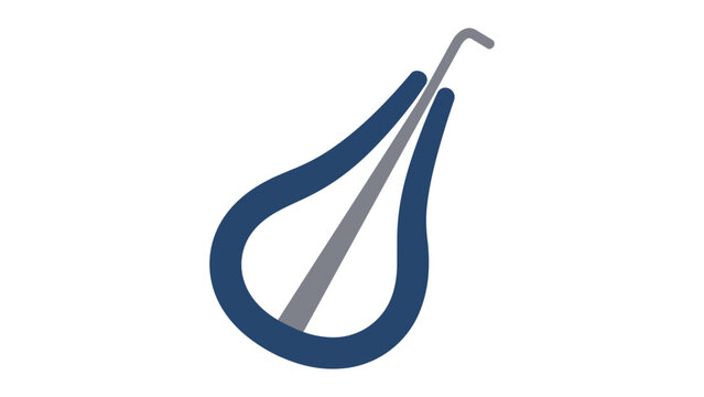 Traditional jaw harp musical instrument minimalist vector icon. Clean hand-drawn outline illustration of a mouth harp, perfect for folk music, ethnic sounds, and acoustic instrument graphic resources.
