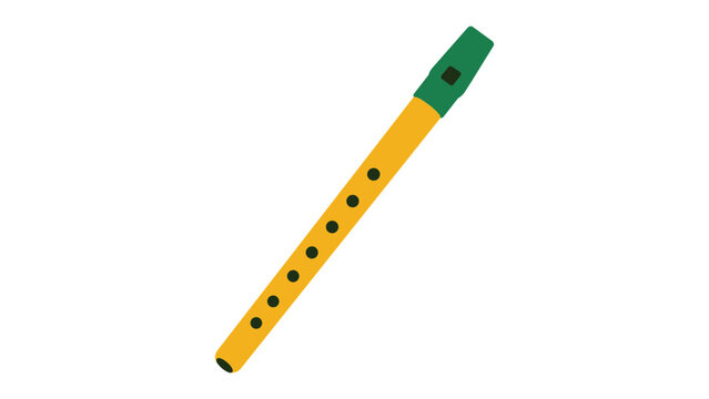 Minimalist outline vector illustration of a traditional penny whistle, classical woodwind musical instrument icon. Hand-drawn scalable line art graphic resource perfect for modern apps and web design.
