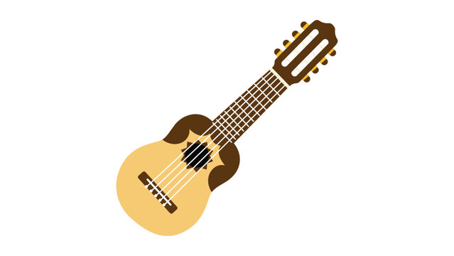 Andean charango sketched in sparse clean strokes &mdash; a small lute-family string icon evoking Bolivian and Peruvian highland folk melody, indigenous plucked-string heritage, and ethnic acoustic