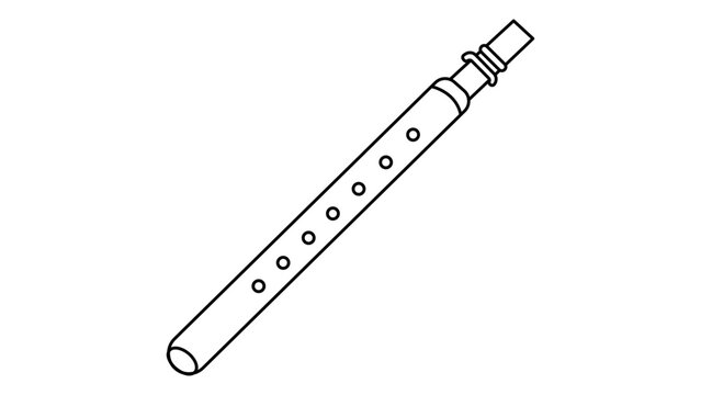 Professional duduk woodwind vector icon with an editable stroke, presenting a minimalist hand-drawn illustration of the classic Armenian flute for use in educational materials, music apps, or