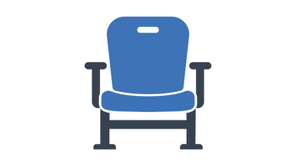 Minimalist stadium seat vector icon illustration for sports arena seating and stadium bleacher symbol, hand-drawn outline design for athletic venue maps and spectator stands visual elements. © Ahsan