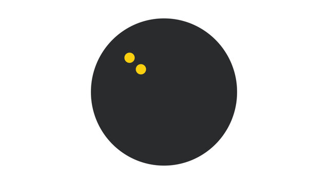 Professional squash ball vector illustration for athletic training and sports competition, minimalist hand-drawn line icon, clean scalable graphic design element for racquet club branding and apps.