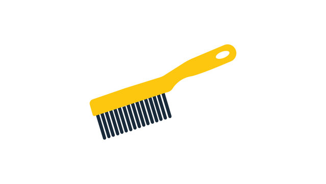 Minimalist wire brush vector icon. Hand-drawn black outline illustration of a steel bristle cleaning tool for industrial maintenance and rust removal, scalable professional graphic design element.