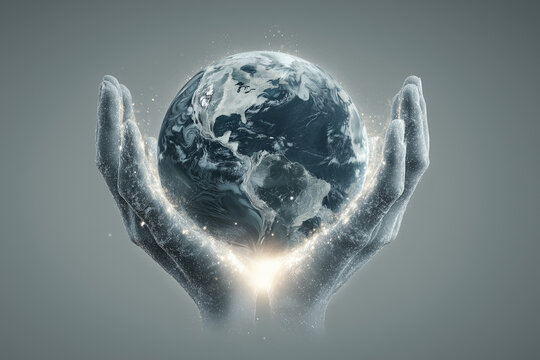 Heart-shaped Earth symbolizing love and equality across the world.
