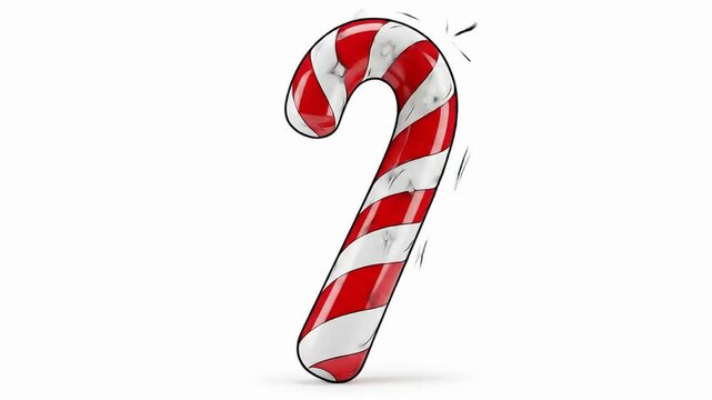 Festive Candy Cane Animation - Holiday Sweet Treat.
