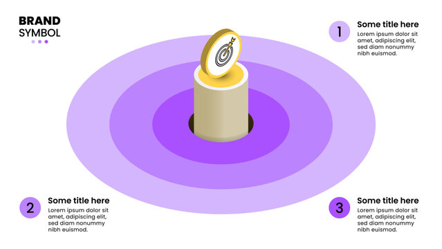 Infographic template. Isometric column with 3 rings