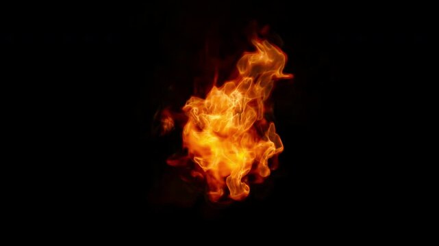 Fire Burst With Transparent Alpha Channel Loop, Flame Effect