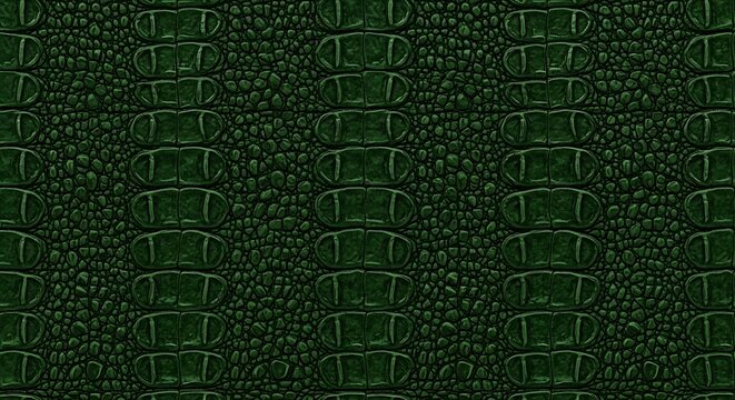 seamless crocodile skin pattern with dark green scales