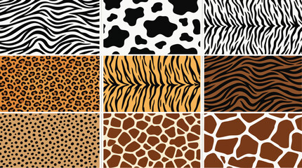 Animal print patterns  collection seamless textures with various wildlife designs © Unknown designer