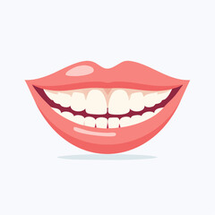 Naklejka premium Smiling Mouth with White Teeth