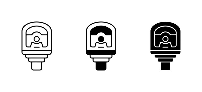 Parking Meter Icons, Pay Station Symbols, Digital Payment Options, Urban Infrastructure Graphics, Transportation Technology