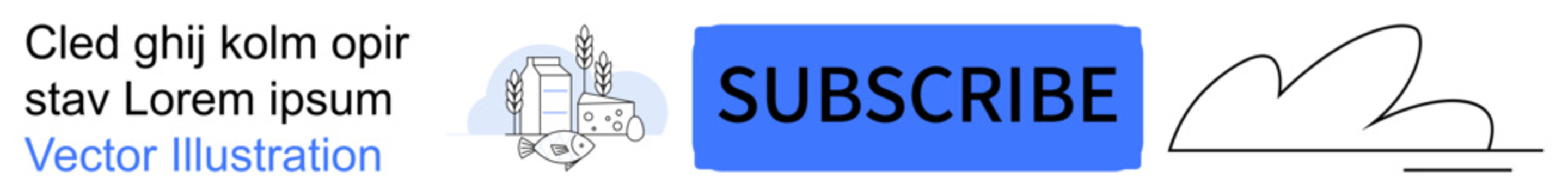 Web interface, call-to-action, subscription promotion, marketing, graphic design, online tools. Subscribe button with icon and abstract elements. Web interface and call-to-action design concept