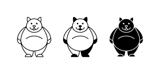 Chubby Bear Icons, Cute Cartoon Animal Vector Graphics, Simple Black and White Illustrations for Kids and Wildlife Themes © Sajib