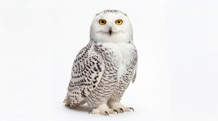 Fototapeta premium Snowy Owl Isolated on White Background