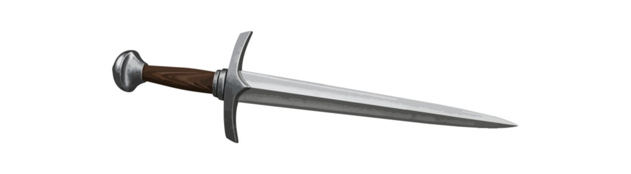 Medieval dagger illustration against black background