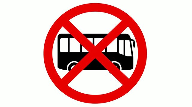 No buses allowed traffic sign icons.