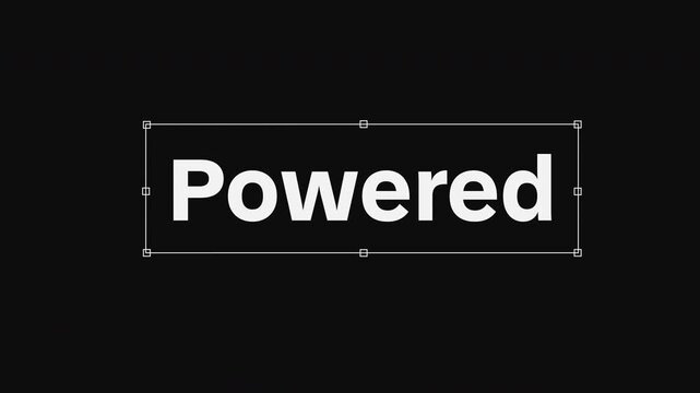 Text selection animation with cursor and pill shape &mdash; Powered by Innovation &mdash; kinetic typography motion graphic on black background