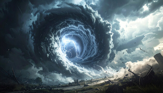 Dramatic Storm Vortex In The Sky
