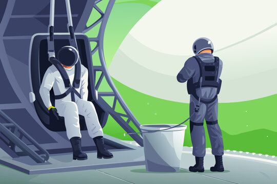Motion Sickness Desensitization in Technology Style, Detailed Illustration