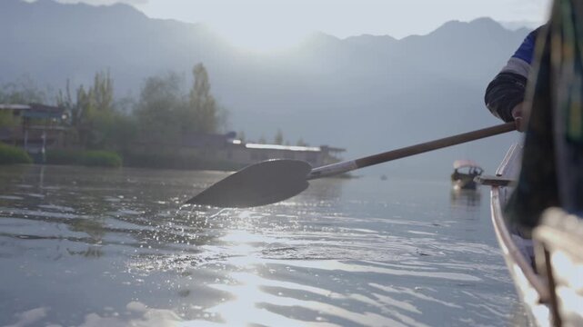 A Shot of Shikara Boats on Dal Lake Srinagar, Kashmir, India