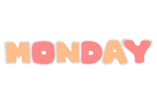 bright 3d monday text on white background for new week motivation and business start