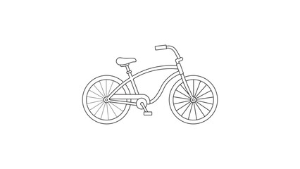Fototapeta premium Classic cruiser motorcycle vector icon illustration with editable stroke, a hand-drawn minimalist design featuring adjustable stroke weight for versatile graphic projects on a clean background.