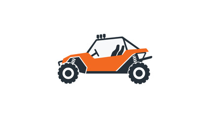 Naklejka premium All-terrain dune buggy vector icon for extreme sports and adventure travel, minimalist hand-drawn illustration with precise outline and scalable professional graphic for automotive enthusiasts.