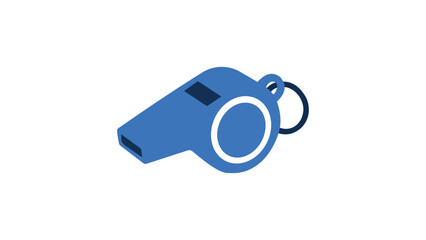 Naklejka premium Referee sports whistle vector icon. Minimalist hand-drawn illustration for game officiating and athletic coaching. Clean scalable line art for football, basketball, and track competition graphic