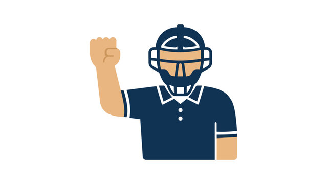 Professional umpire indicator strike ball out counter vector illustration minimalist outline icon for baseball officiating and sports statistics tracking for games leagues and tournaments.