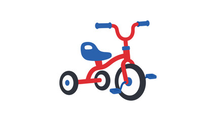 Fototapeta premium Manually sketched trike symbol, basic juvenile three-wheeler drawing, adjustable stroke art of a vintage toddler vehicle, uncomplicated visual component for youth and recreation themes.