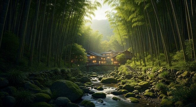 Bamboo forest landscape