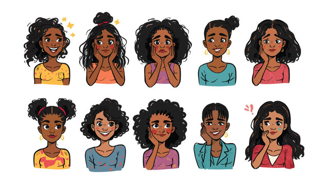 Expressions of Self: A charming array of sketches capture the essence of various moods and personalities through emotive faces. Explore the spectrum of human emotion, from elation to contemplation. 