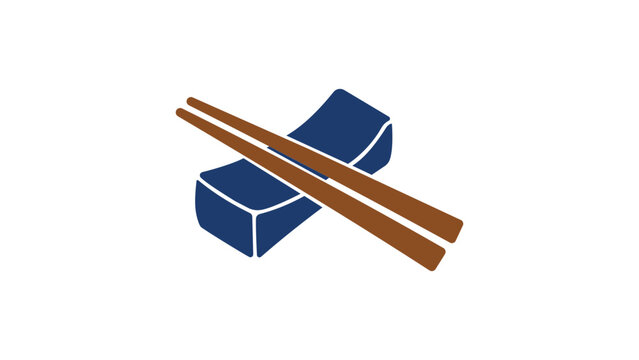 Minimalist hand-drawn vector icon of a chopstick rest illustration, isolated on white background, perfect for Asian restaurant menu design, kitchenware collection, or culinary branding projects.