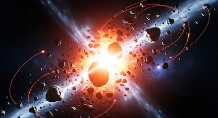 Fototapeta premium Cosmic explosion dramatic depiction of a stellar event in deep space